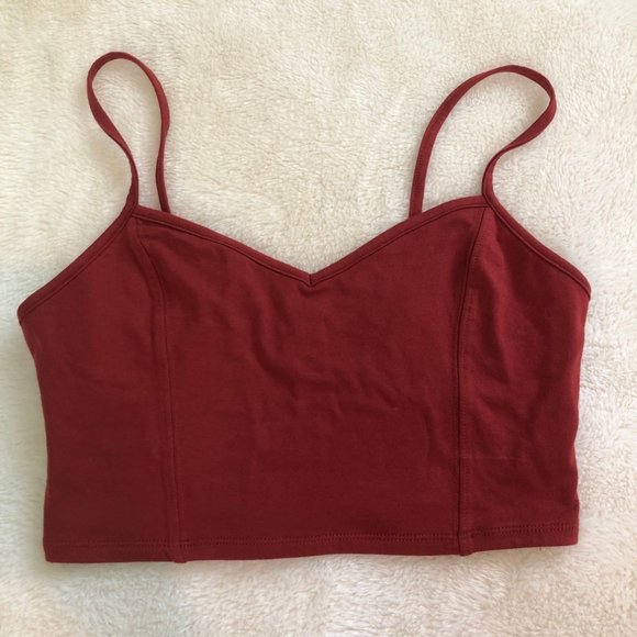 Rust/Dark Red Crop Top Sz S - Picture 1 of 3
